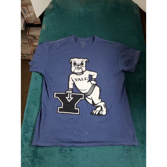 Yale University T-Shirt Mens Large Blue Bulldog Mascot Tee College Ivy League - Picture 2 of 9